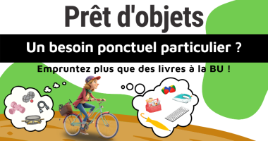 Personnage à vélo bulles BD objets à l'intérieur