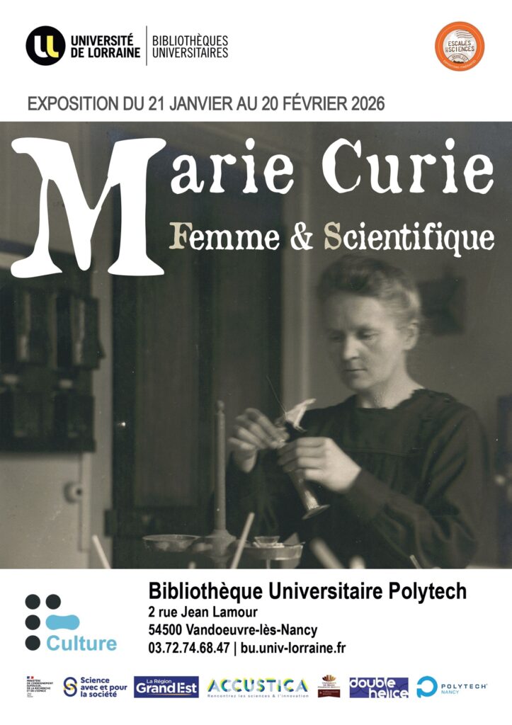 Affiche de l'expo photo Marie Curie