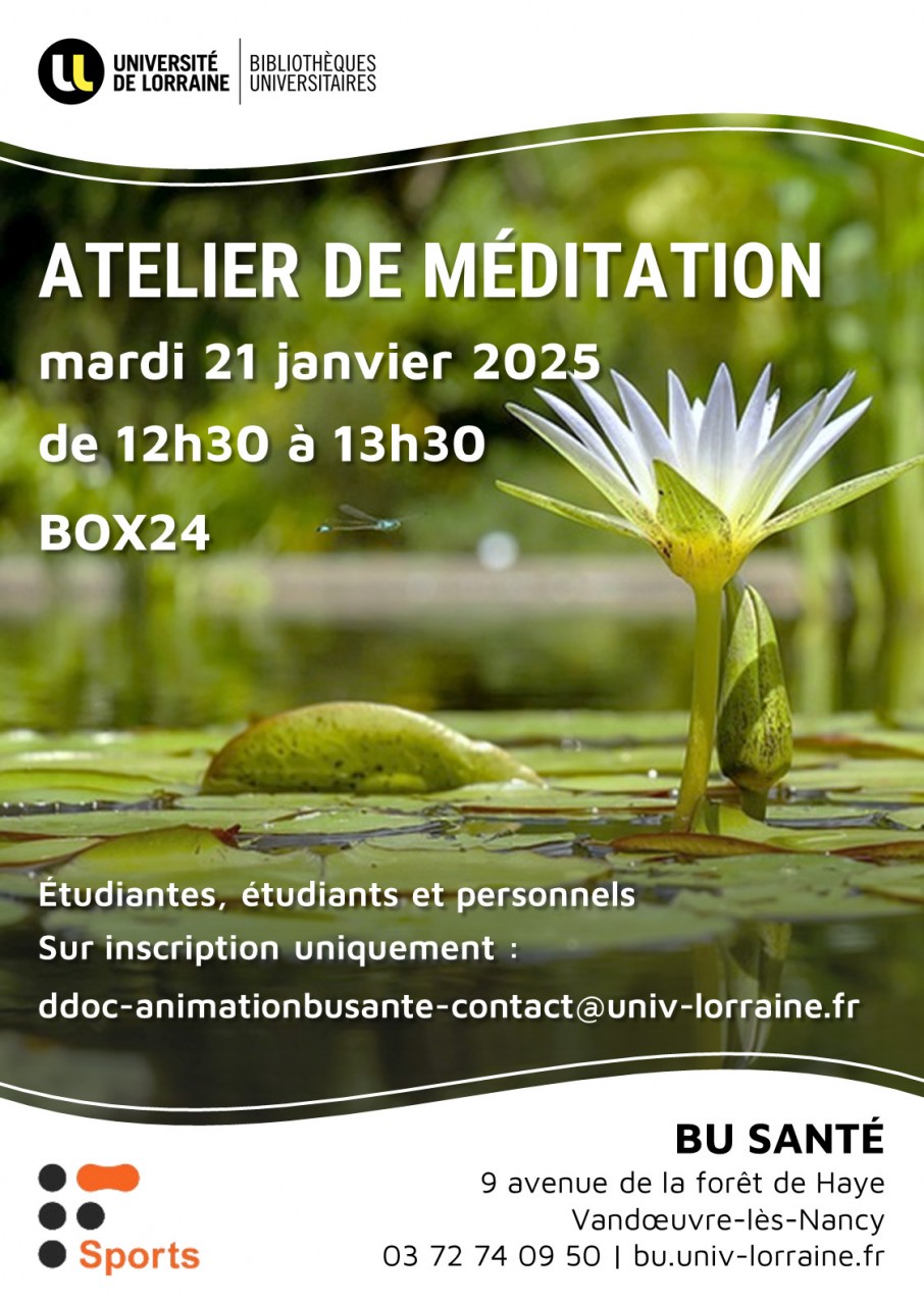 Affiche atelier meditation BU Sante