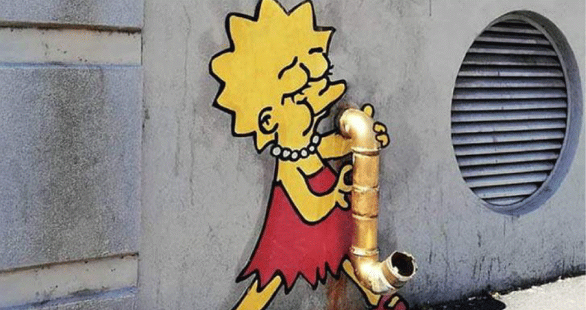 Graffiti Lisa Simpson saxophone