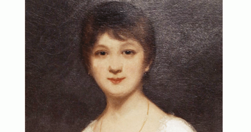 Détail d'une peinture représentant Jane Austen