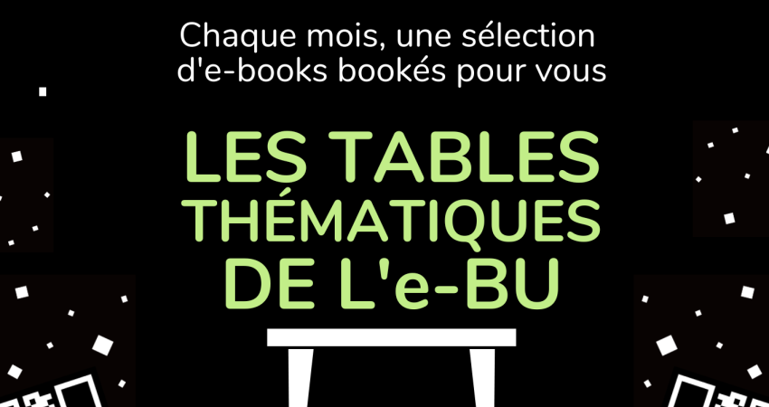 Illustration table blanche sur fond noir et ecriture verte
