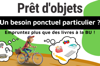 Personnage à vélo bulles BD objets à l'intérieur