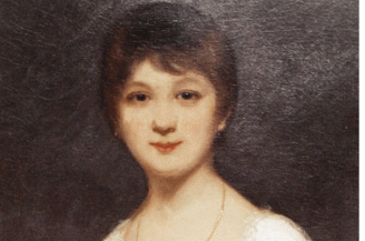 Détail d'une peinture représentant Jane Austen