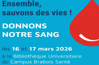 illustration goutte rouge sur fond bleu